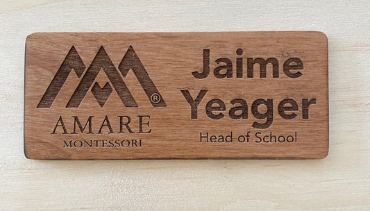 Wooden Name Badge